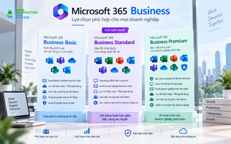 Các gói Microsoft 365 Business hiện nay