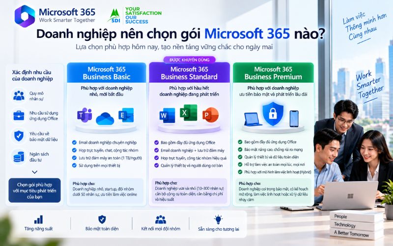 Doanh nghiệp nên chọn gói Microsoft 365 nào