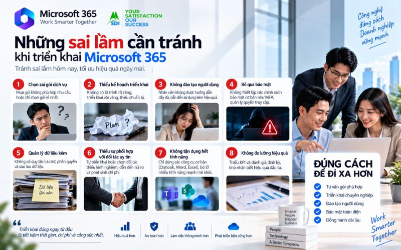 Những sai lầm cần tránh khi triển khai Microsoft 365